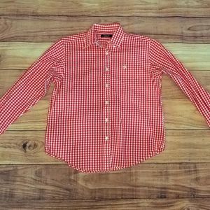 Red Gingham Collared Button Down Size Small